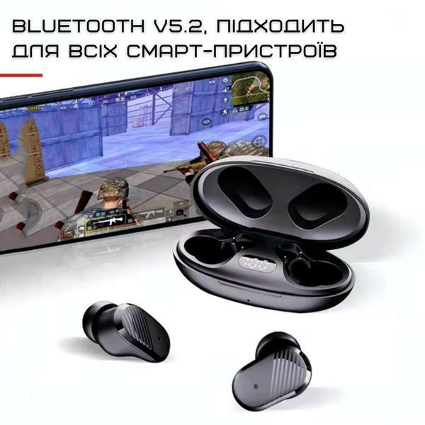 Бездротові Bluetooth Навушники Вкладиші TWS Вакуумні з Вбудованим Чіпом JL Sainyer А68 Чорні А68 фото