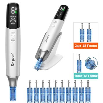 Набор дермапен Dr. Pen M9 + 10 картриджей для фракционной мезотерапии и микронидлинга M91018H фото